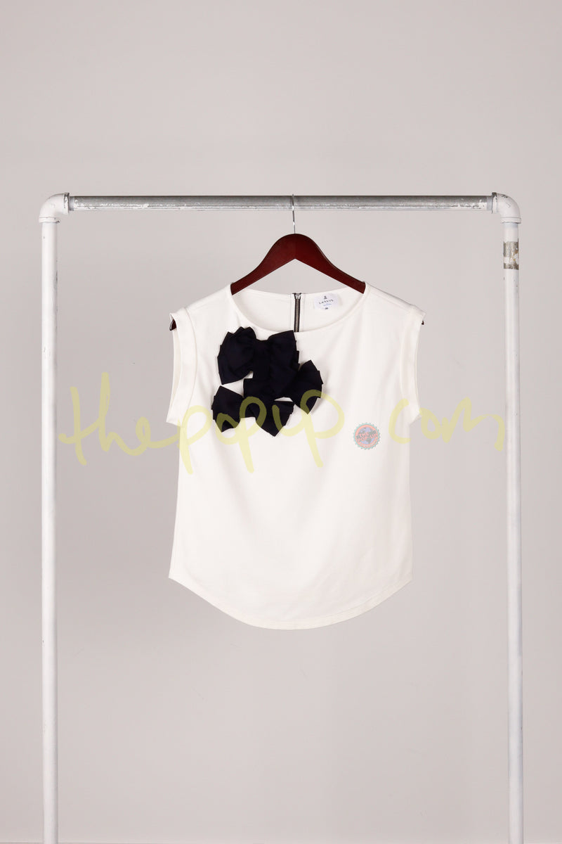 2000's Lanvin en Bleu 'Multi Bow Embellished' Top' White