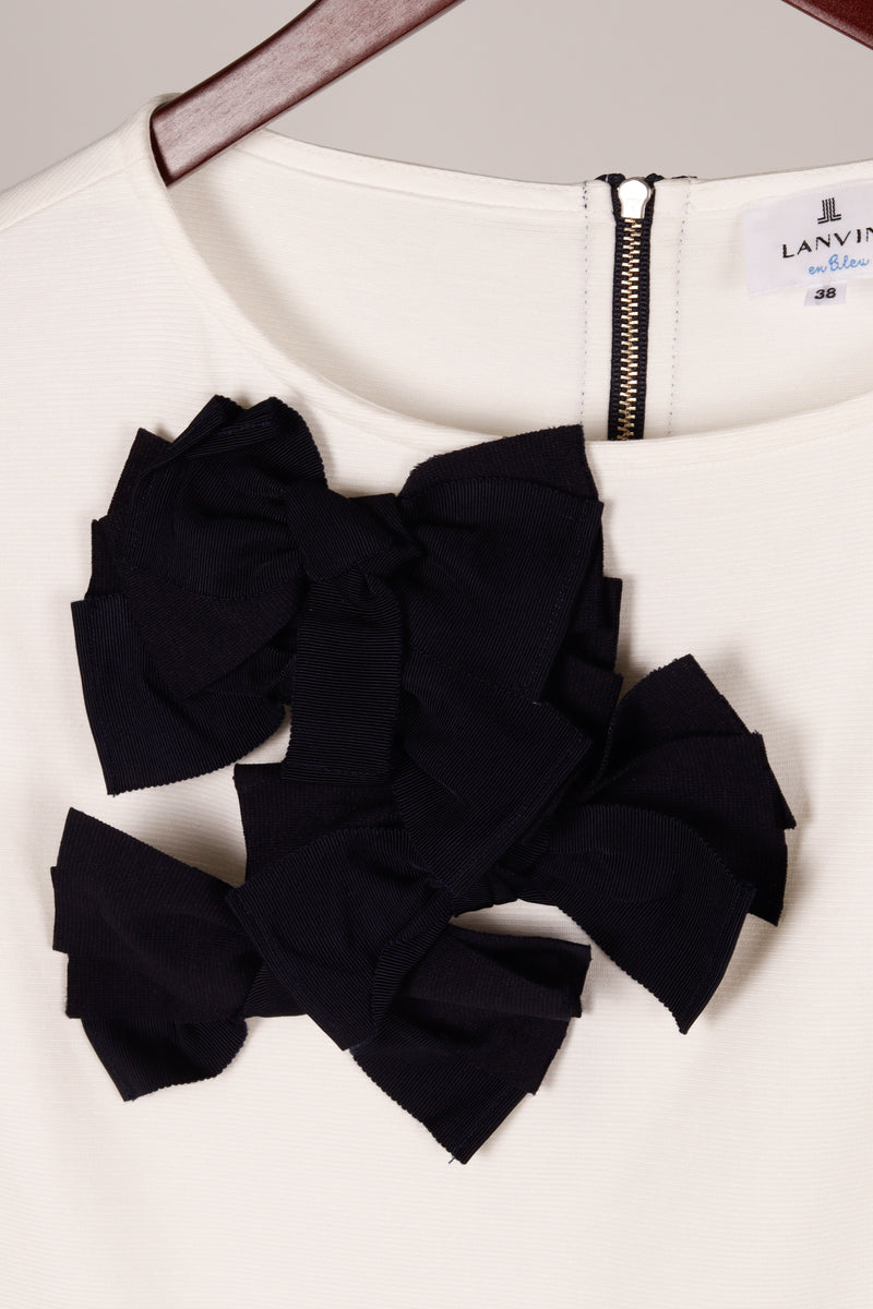 2000's Lanvin en Bleu 'Multi Bow Embellished' Top' White