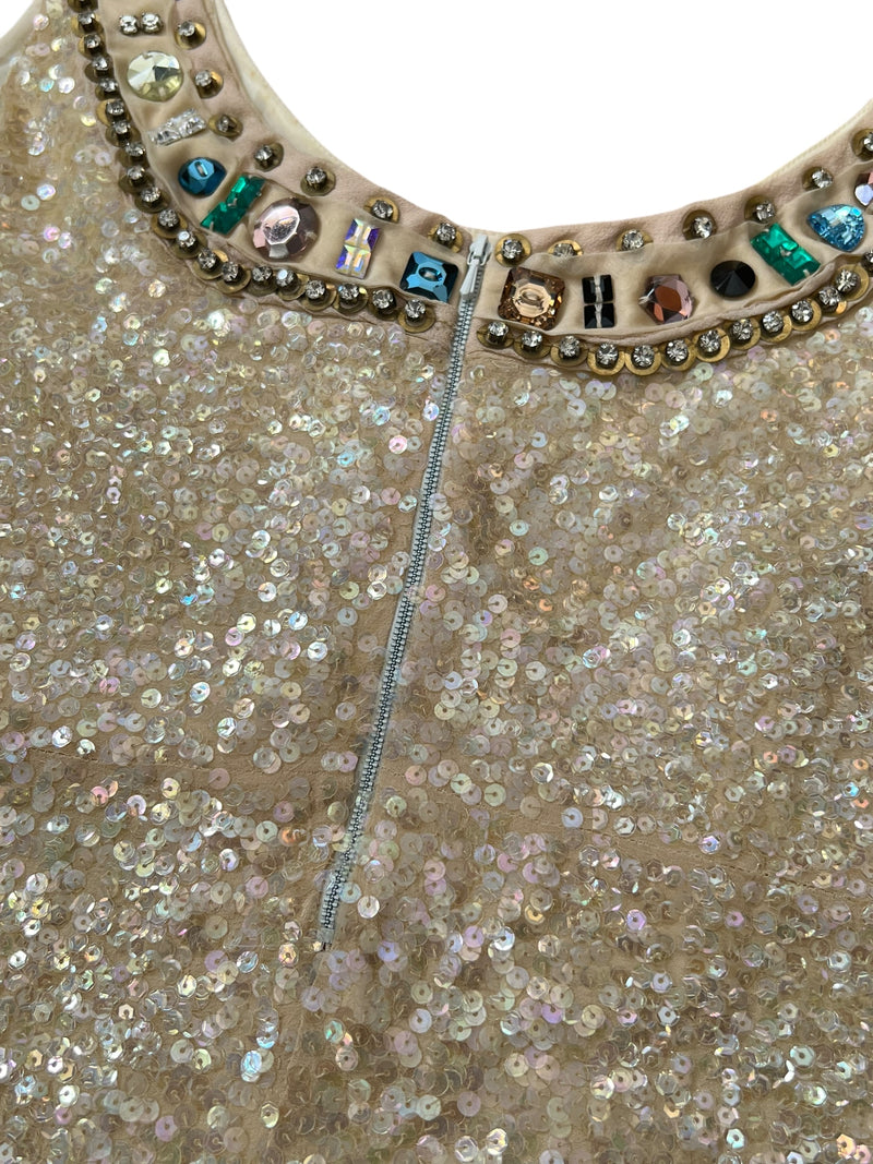 CHLOE S/S 2006 Embellished Sequin Silk Top (M-L)
