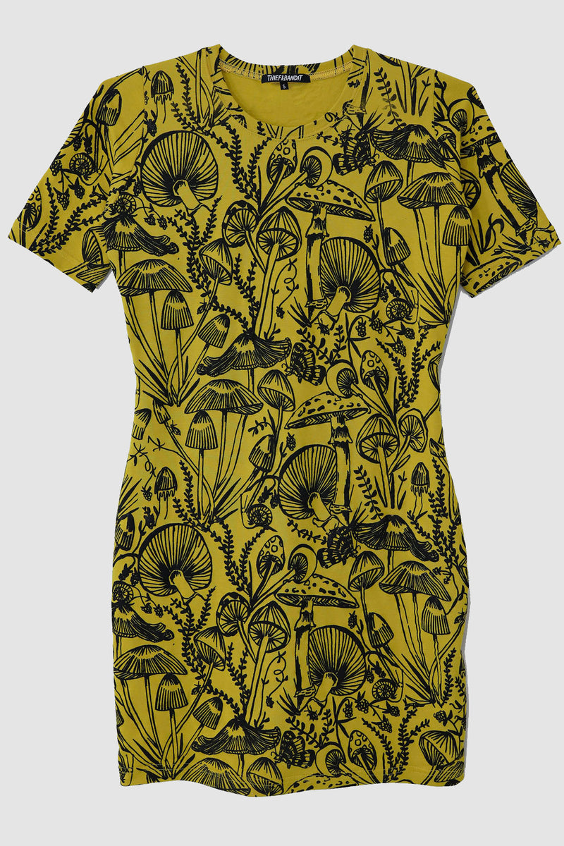 Black on Citrus Shroomed Jane Dress (SAMPLE SMALL)