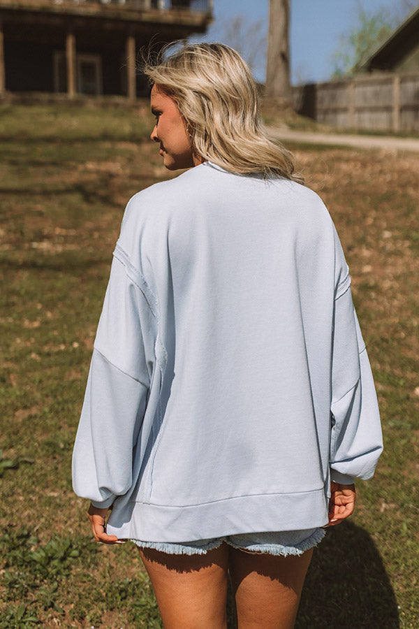 All-American Muse Pearl Embellished Oversized Sweatshirt