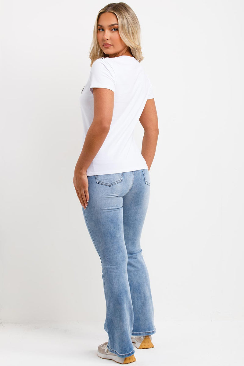 CoCo Diamante Embellishment T Shirt White