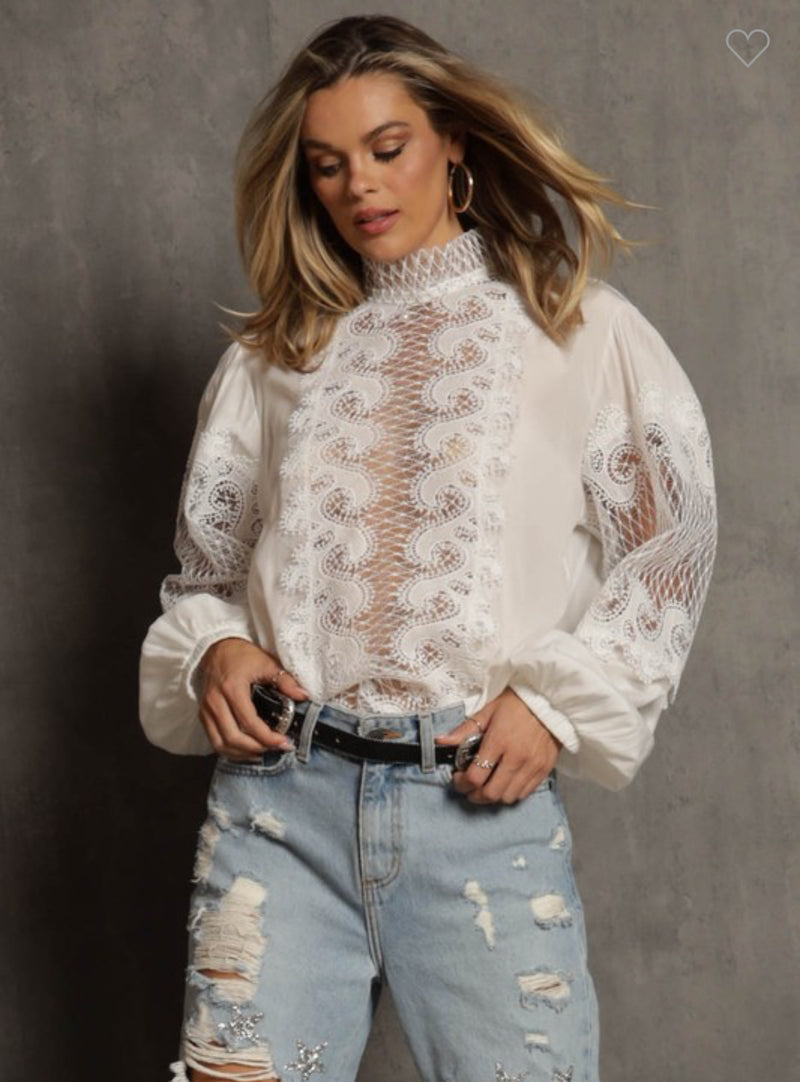Embellished Lace Blouse
