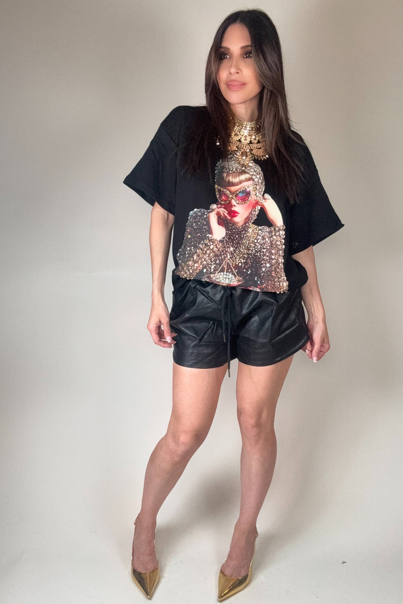 Crystal Embellished Oversized T-Shirt