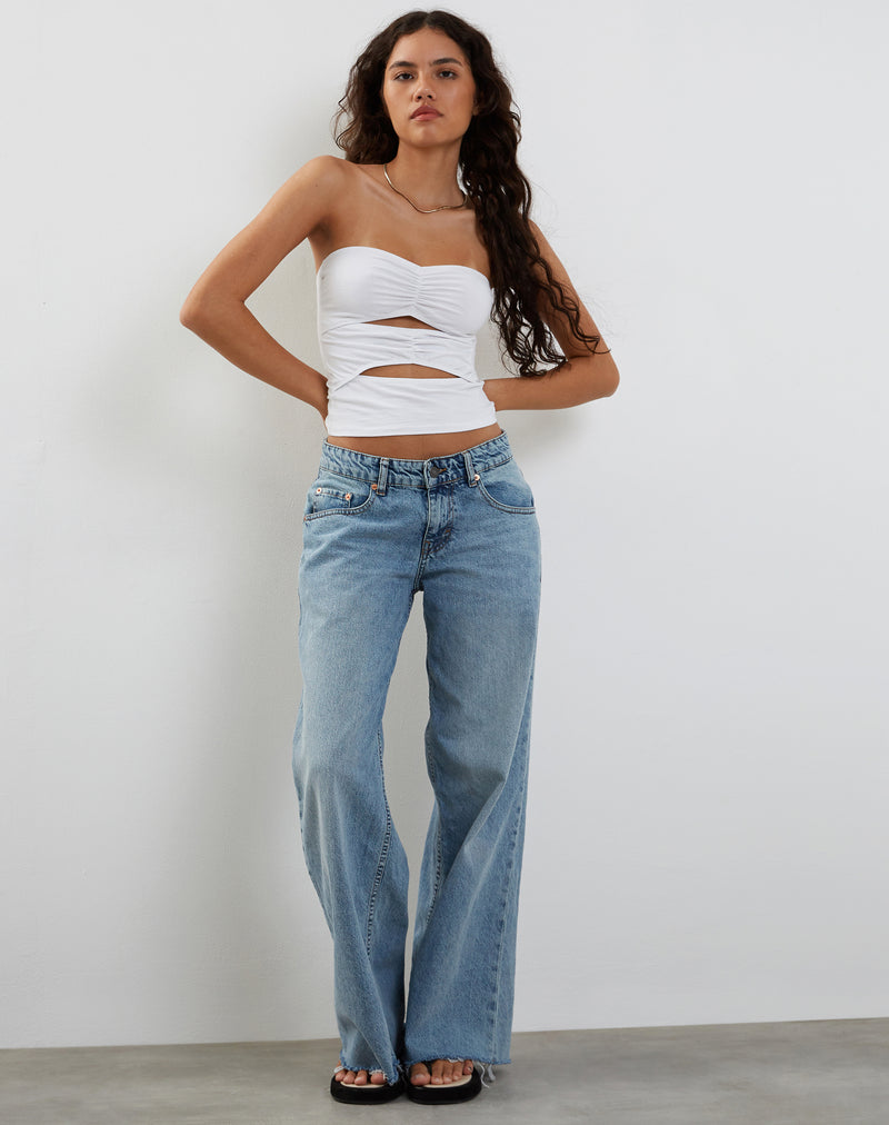 Dayu Bandeau Crop Top in White
