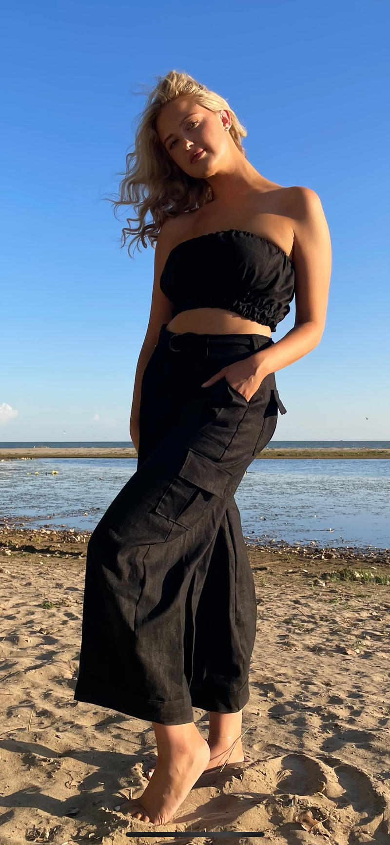 Linen Bandeau Top