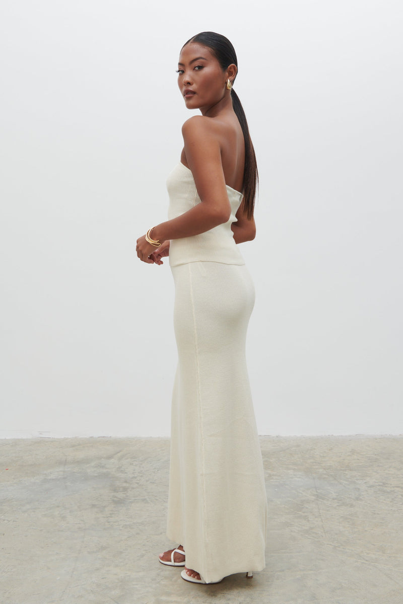 Reese Bandeau Knit Top - Cream