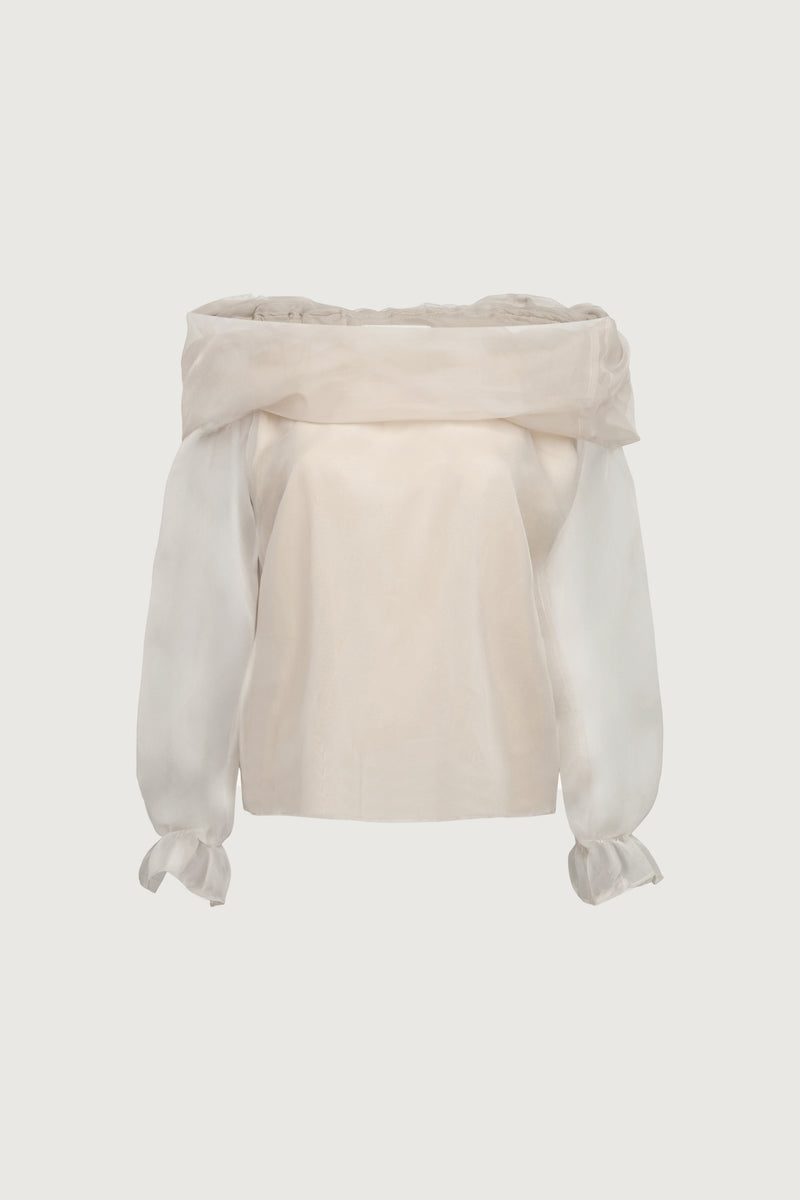 SHEER OFF THE SHOULDER TOP