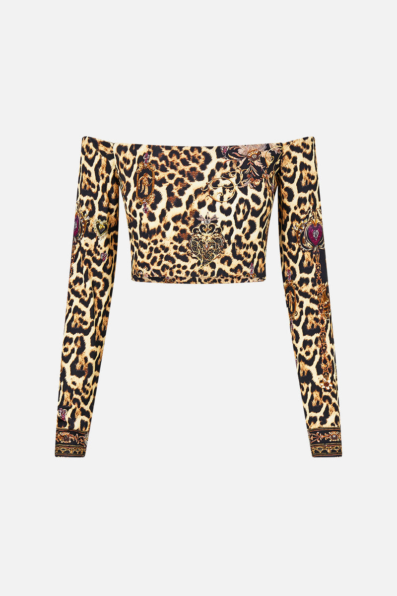 OFF SHOULDER  CROPPED JERSEY TOP SAINTS AND SISTERS