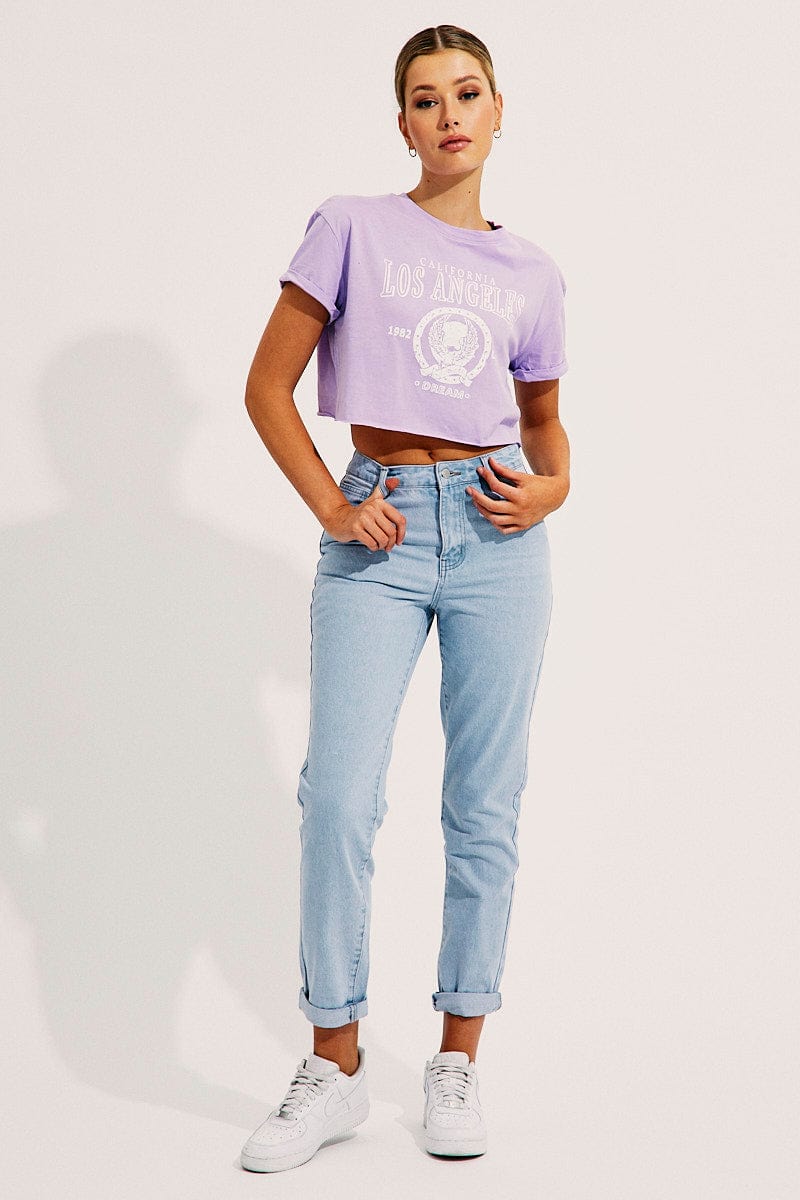 Purple Crop T Shirt