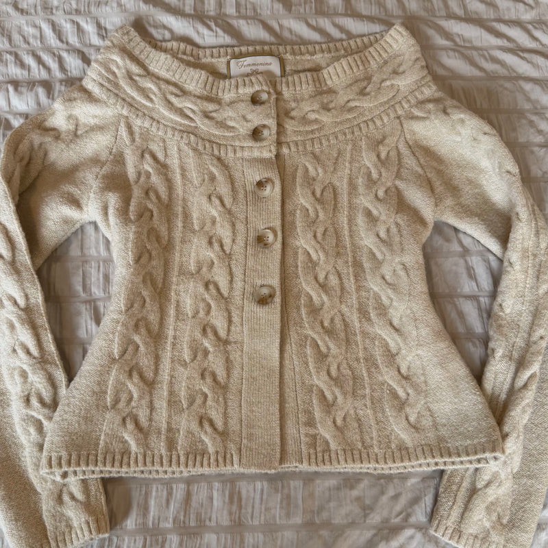Cream Off The Shoulder Sweater