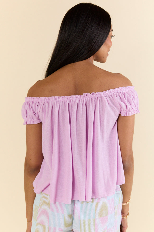 Minimal Essence Purple Off To Shoulder Knit Top FINAL SALE