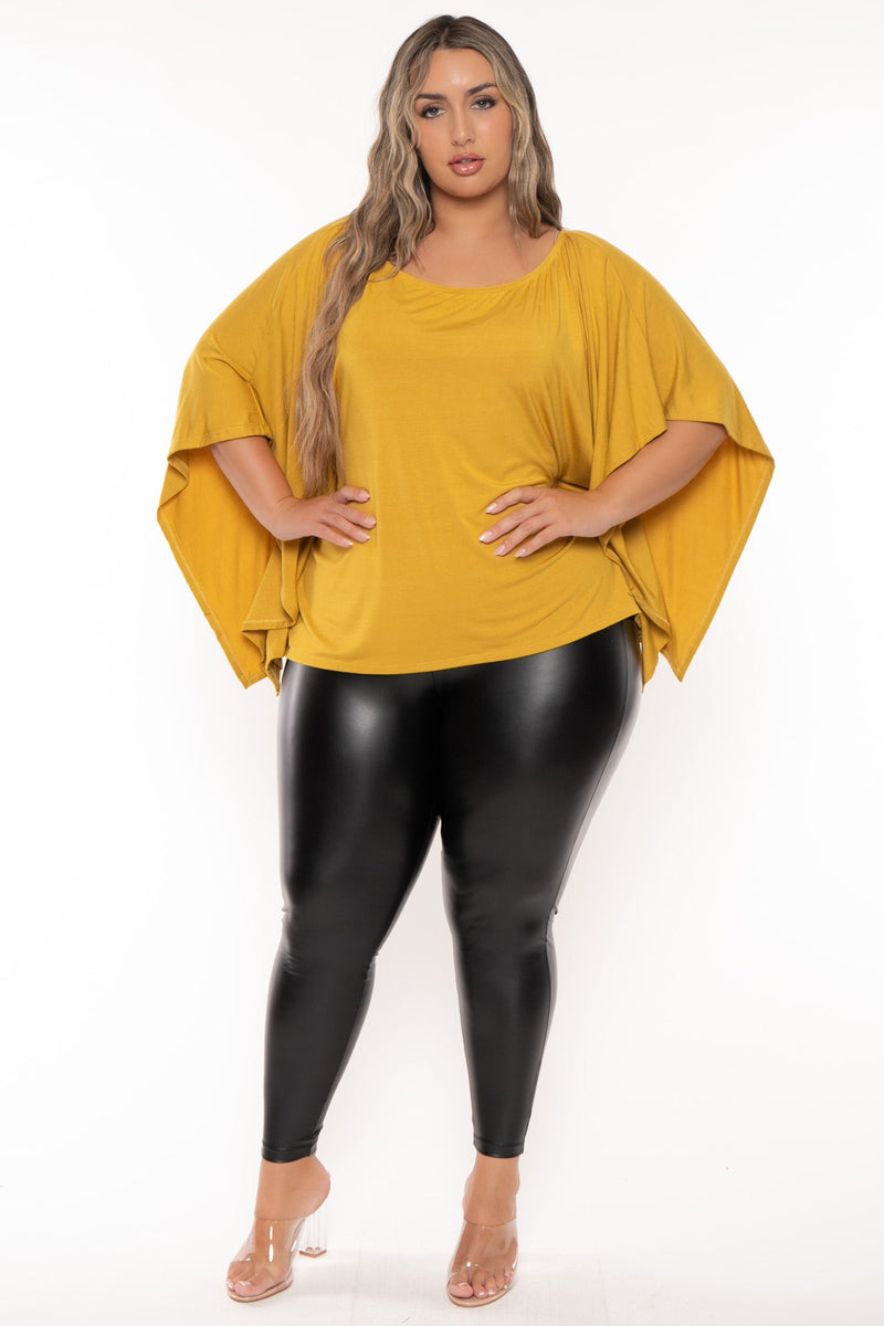 Plus Size Tori Off The Shoulder Top - Mustard