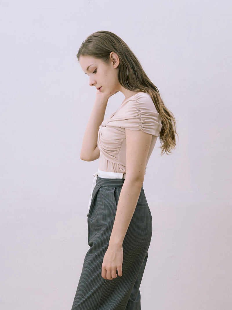 twist off-shoulder tops