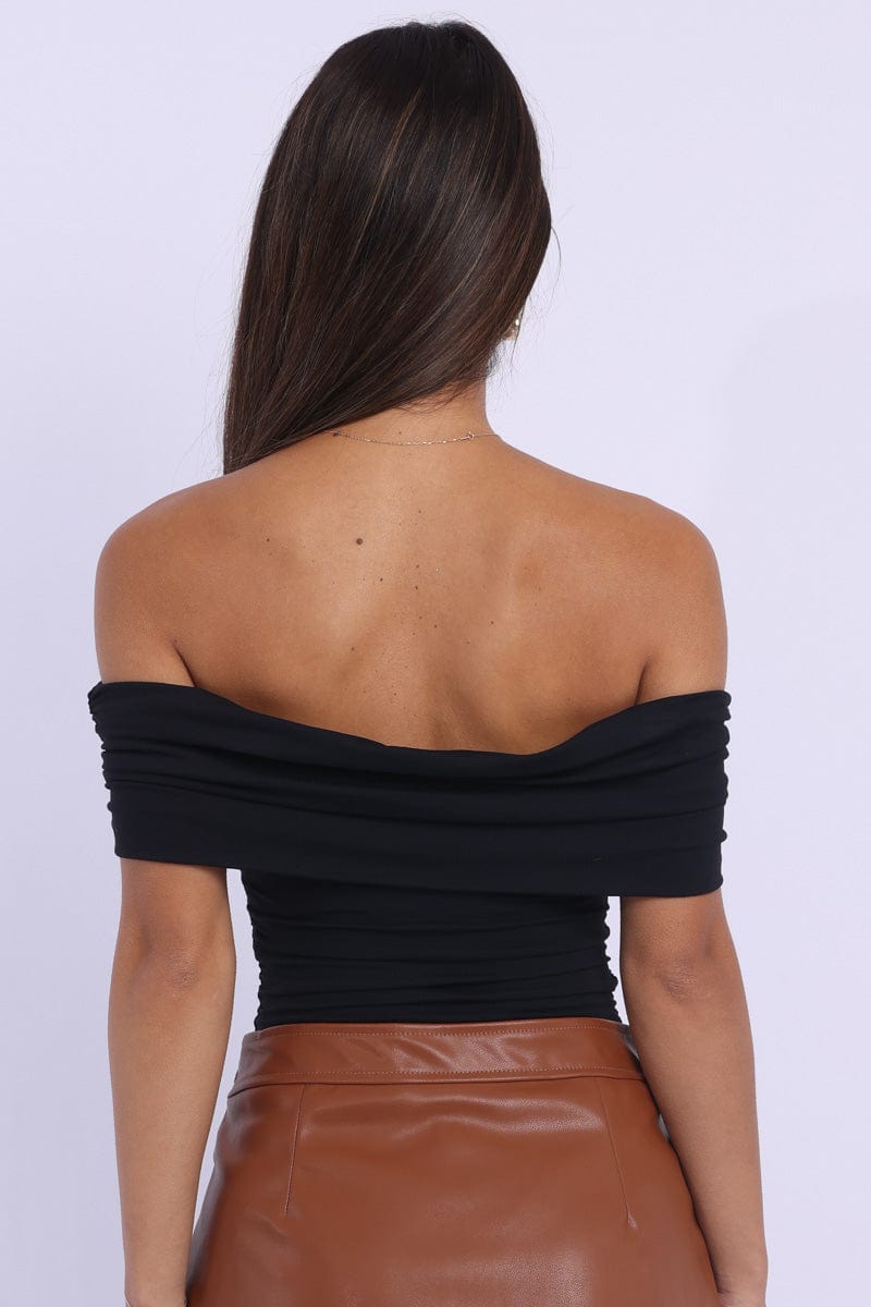Black Off Shoulder Bodysuit Supersoft