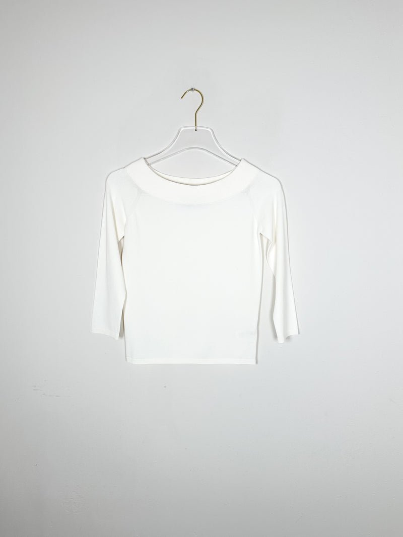 Roberto Collina - Off Shoulder Manica 3/4 - Ecru