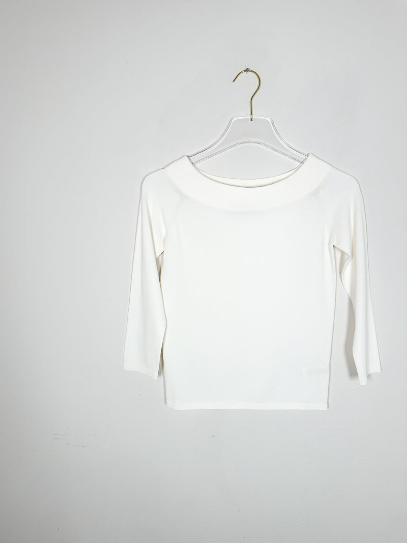 Roberto Collina - Off Shoulder Manica 3/4 - Ecru