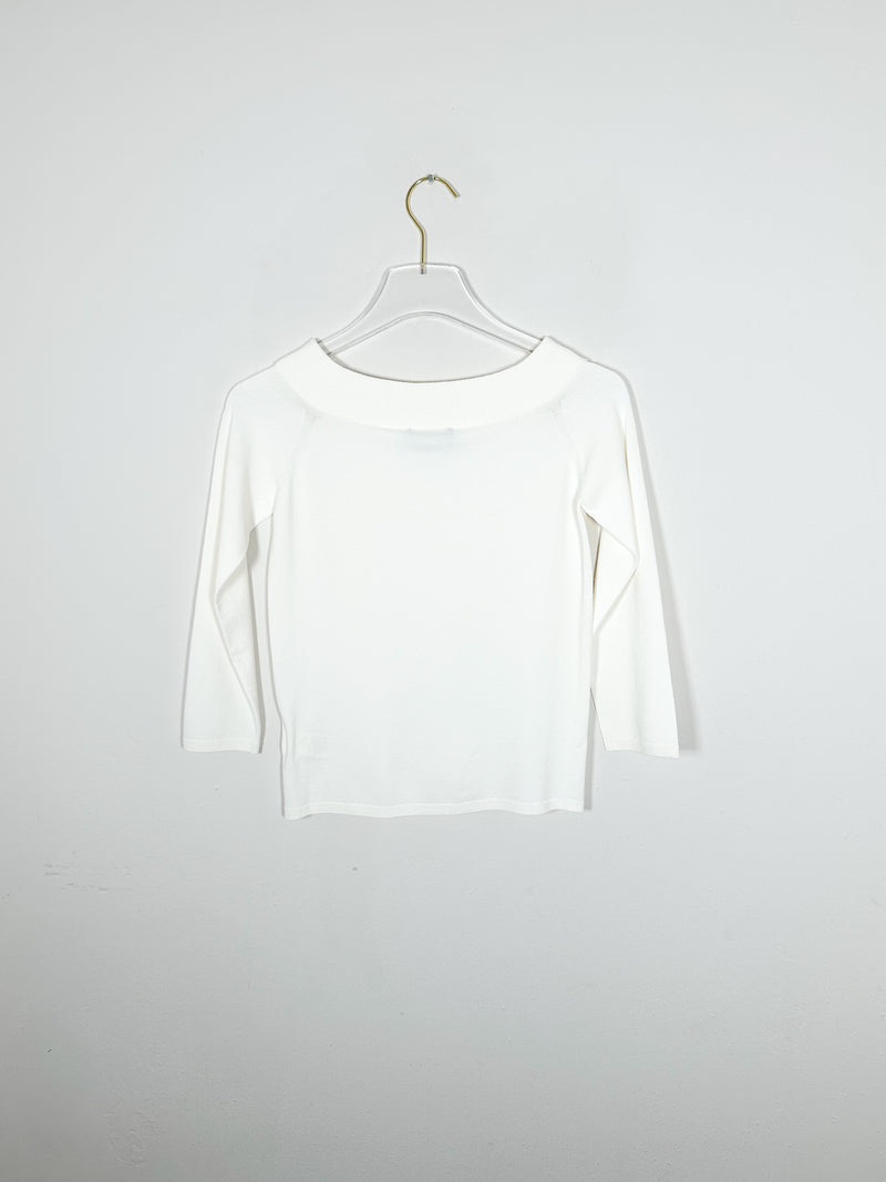 Roberto Collina - Off Shoulder Manica 3/4 - Ecru