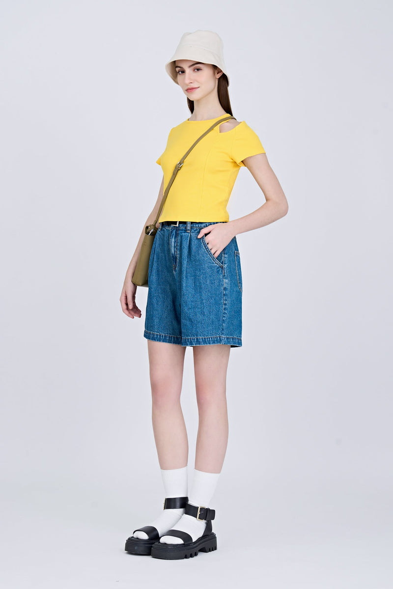 Shoulder Cut-Out Tee - Cadmium Yellow