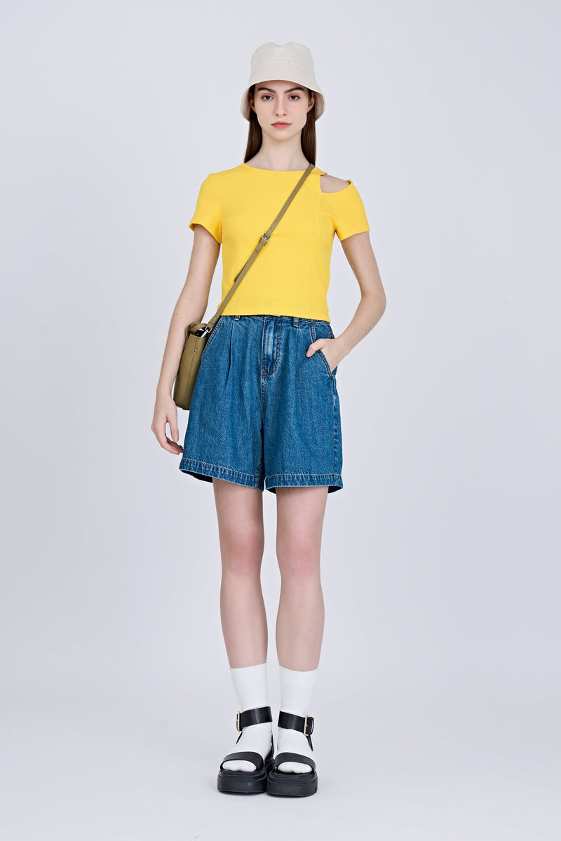 Shoulder Cut-Out Tee - Cadmium Yellow