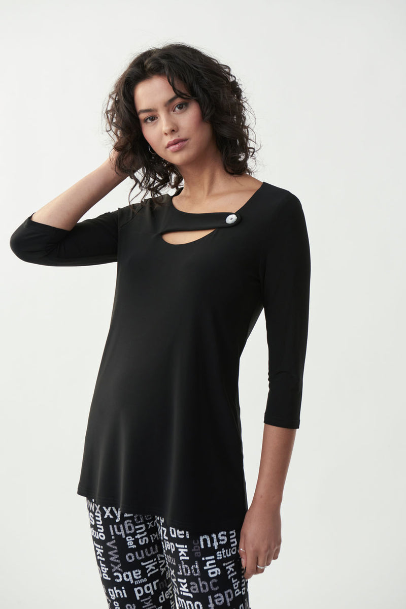Joseph Ribkoff Black Cut-Out Detail Top Style 221144