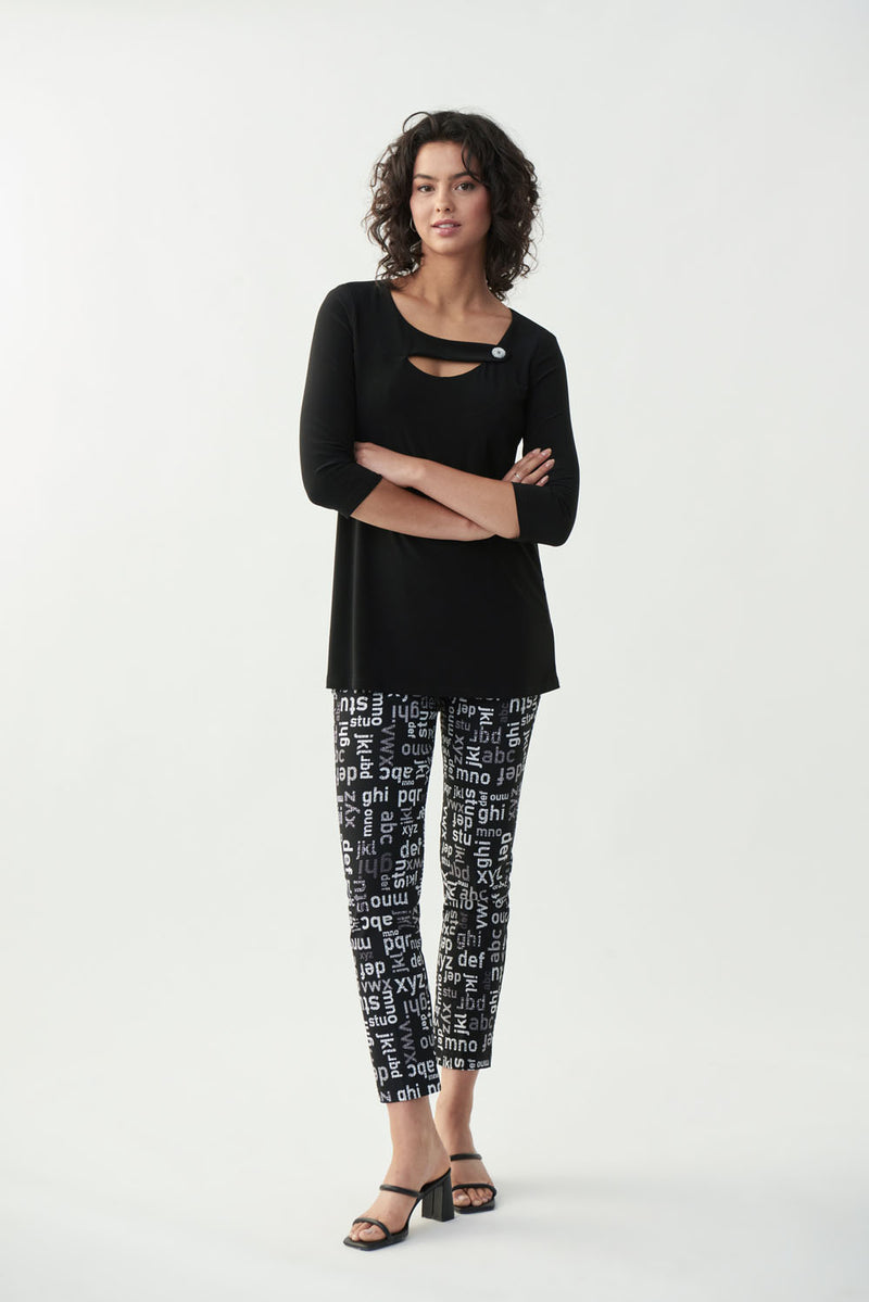 Joseph Ribkoff Black Cut-Out Detail Top Style 221144