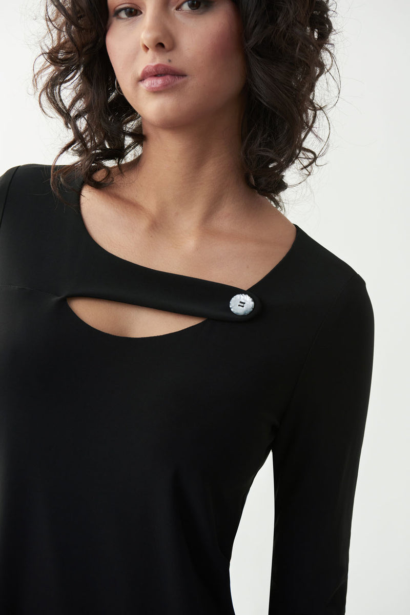 Joseph Ribkoff Black Cut-Out Detail Top Style 221144