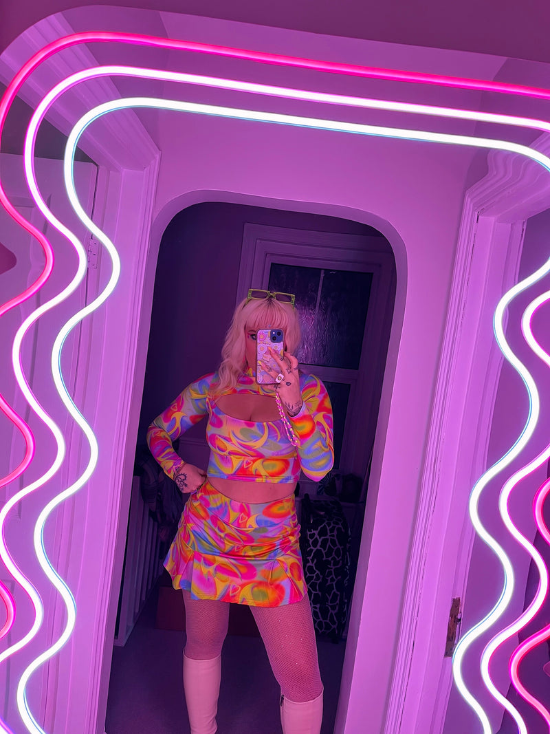 Aura Long Sleeve Cut Out Crop Top