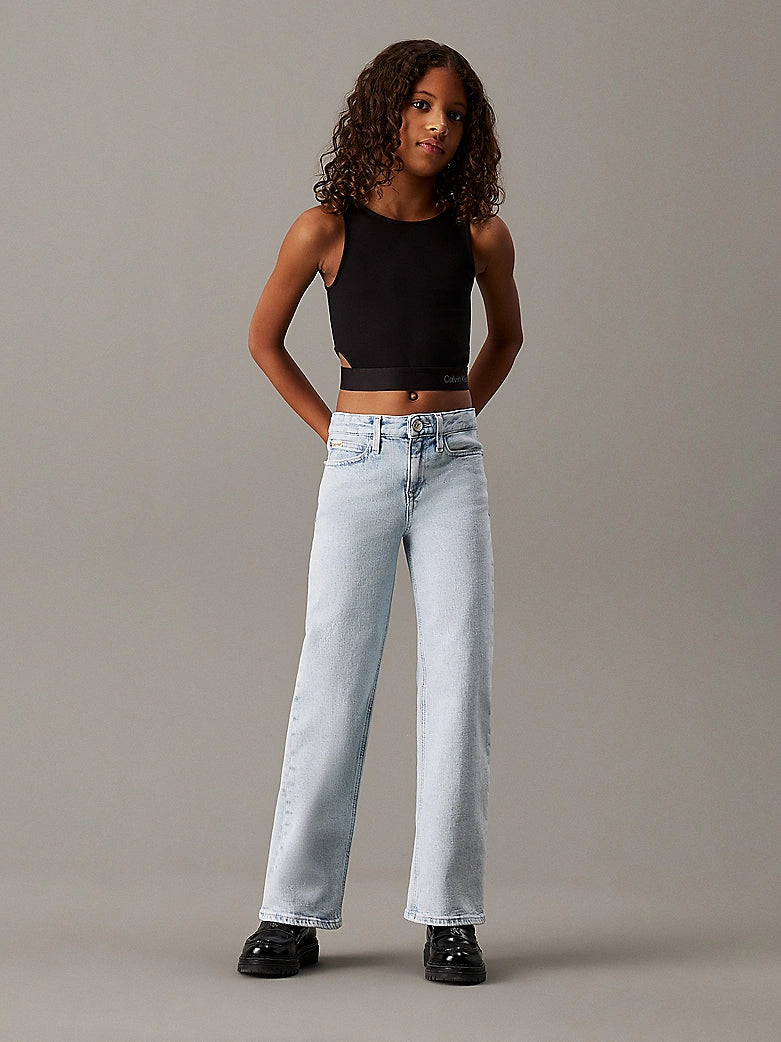 CALVIN KLEIN Top in punto Milano con cut out e logo