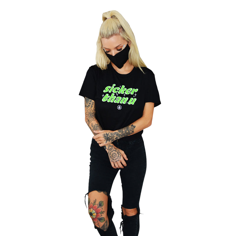 Sicker Than You Cropped Black Girl's T-Shirt
