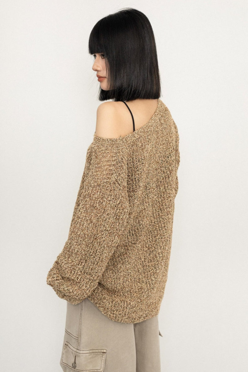 American Cut-out Blouse Long Sleeve Top