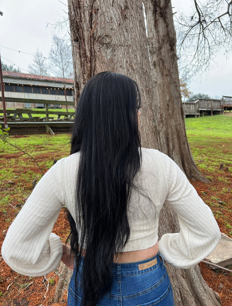 Ximena Turtleneck Cut Out Sweater Crop Top
