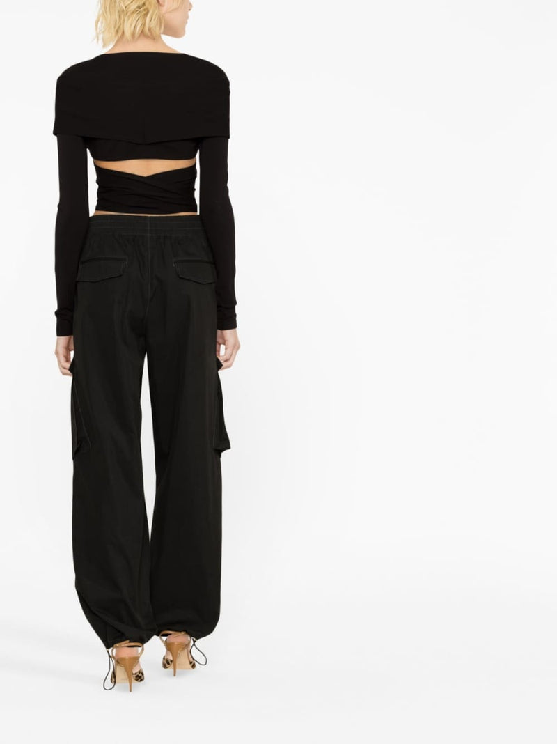 Cut-Out Wrap Top Black