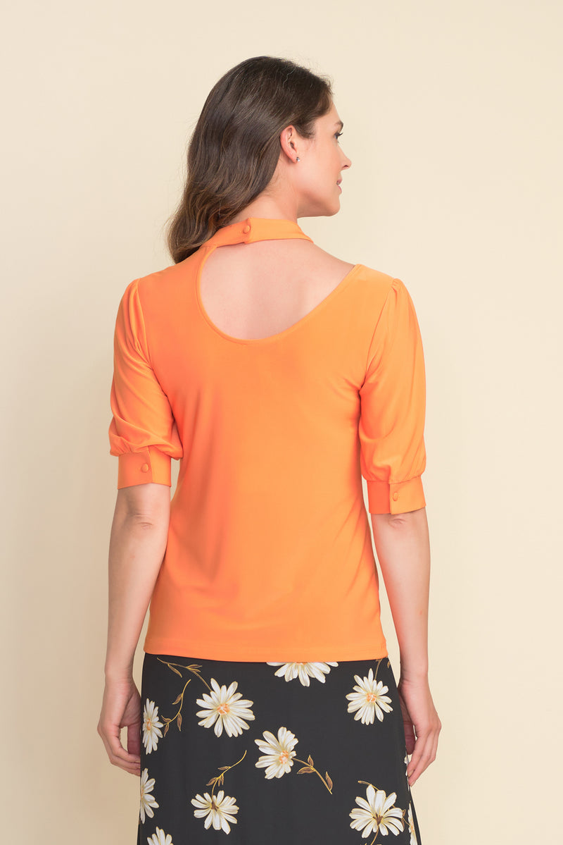 Joseph Ribkoff Tangerine Cut-Out Top  Style 212277