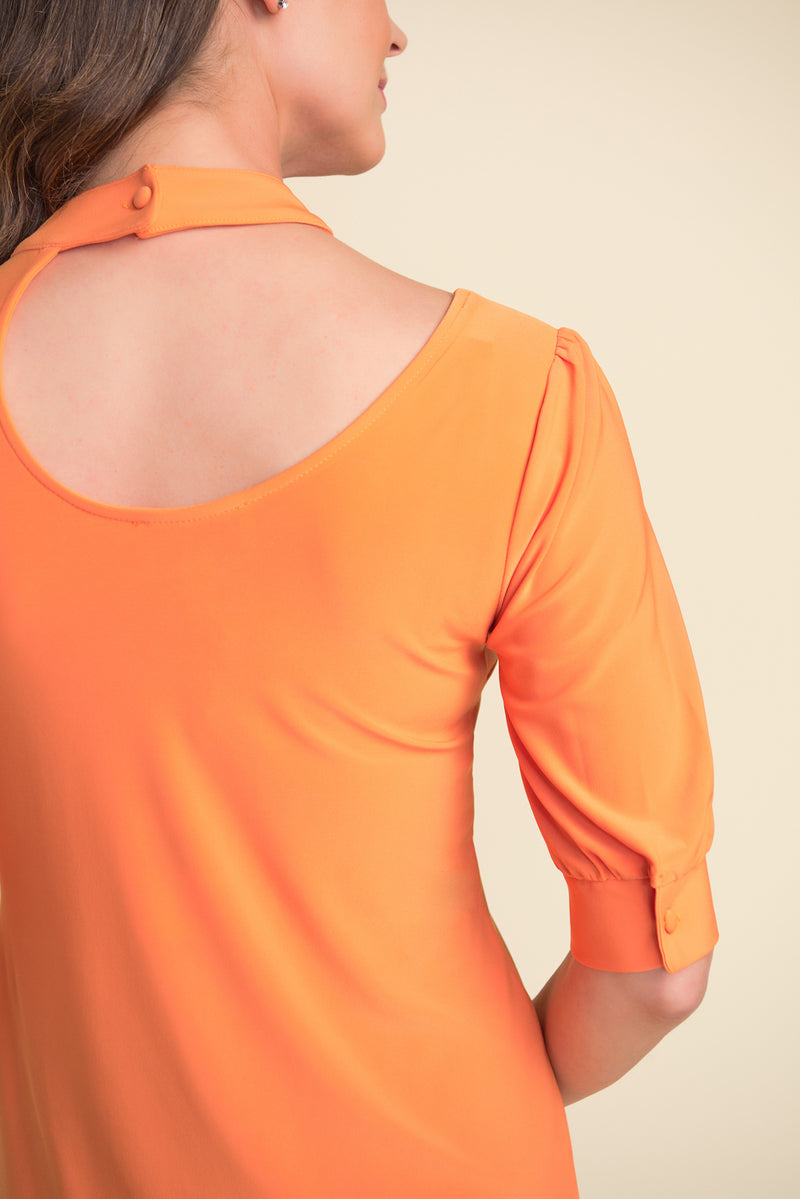Joseph Ribkoff Tangerine Cut-Out Top  Style 212277