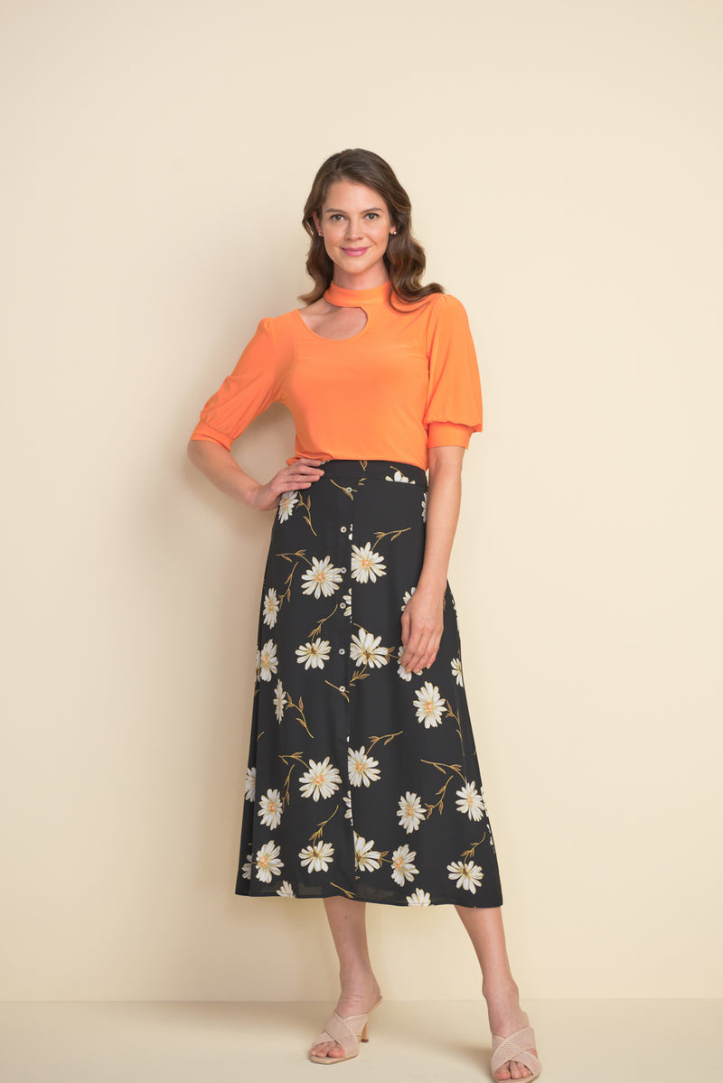 Joseph Ribkoff Tangerine Cut-Out Top  Style 212277