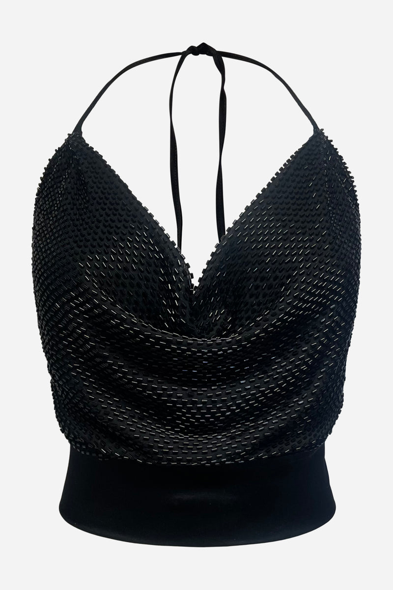 Paris Beaded Halterneck Backless Top
