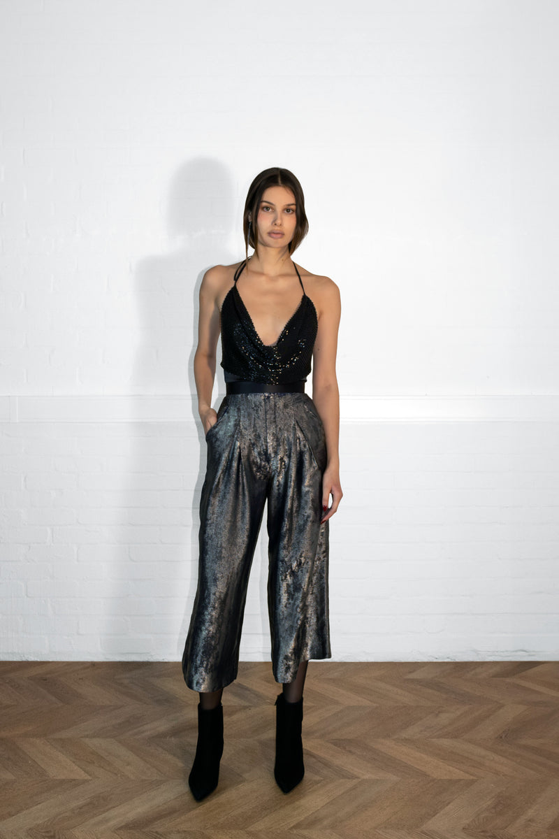 Paris Beaded Halterneck Backless Top