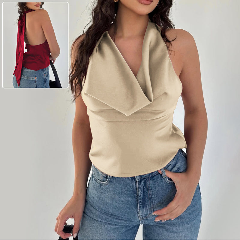 Women's Halter Backless Slim Fit Tied Tube Top