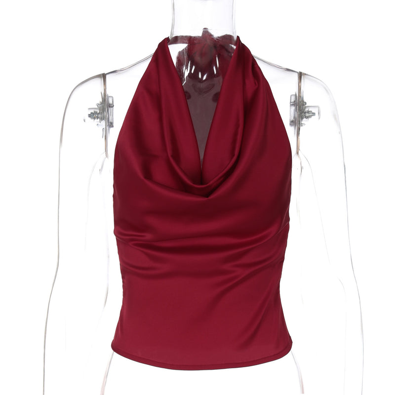 Women's Halter Backless Slim Fit Tied Tube Top