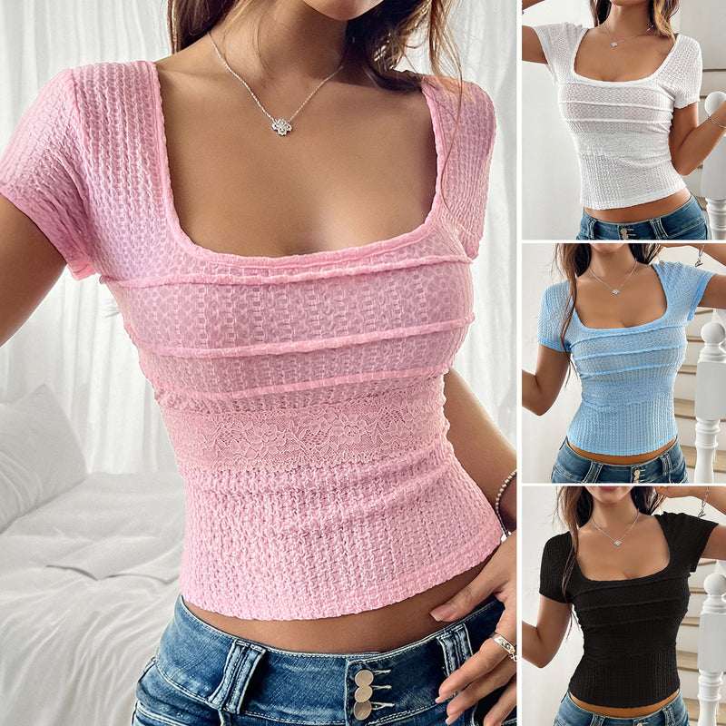 Backless Bow Short-sleeved Top