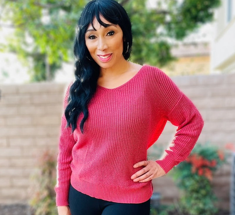 Metallic Criss Cross Backless Sweater