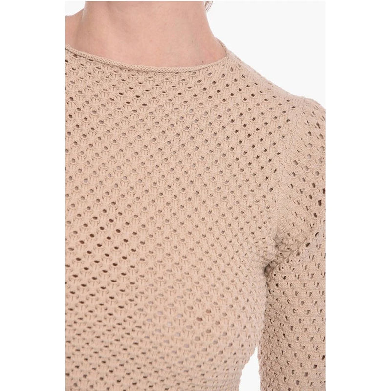 Beige Backless Winter Knit Dress Gift Fragrance