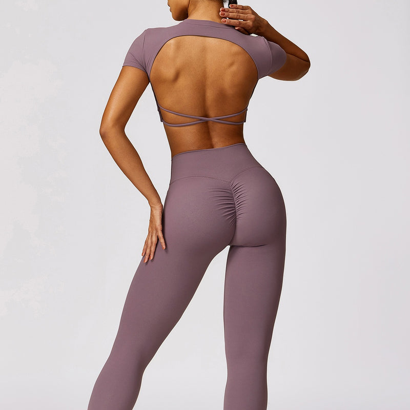 Crop top Backless Purple