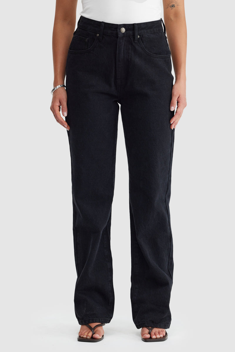 Willow Denim Straight Leg Jean Washed Black