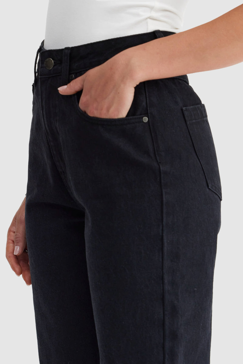 Willow Denim Straight Leg Jean Washed Black