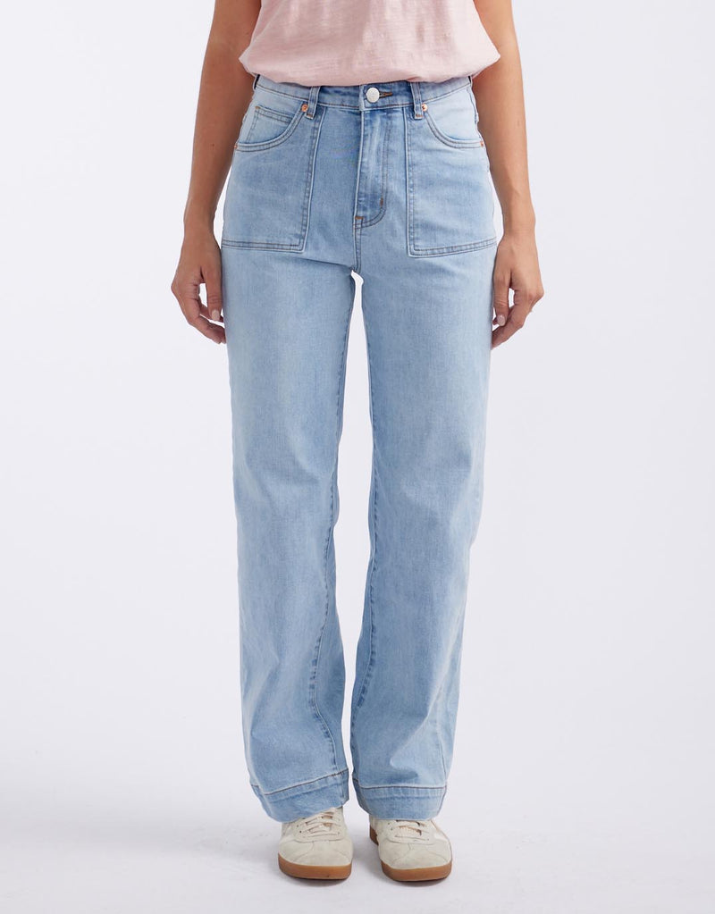 Sienna Stretch Denim Wide Leg Jeans - Light Blue