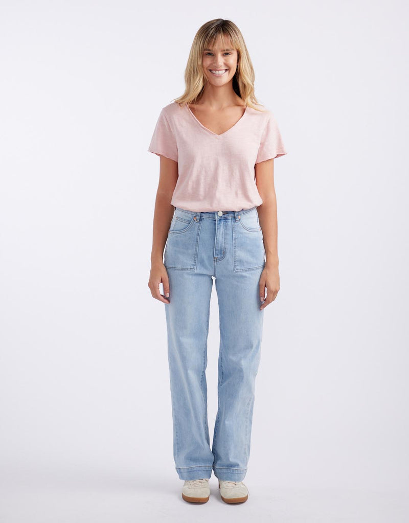Sienna Stretch Denim Wide Leg Jeans - Light Blue
