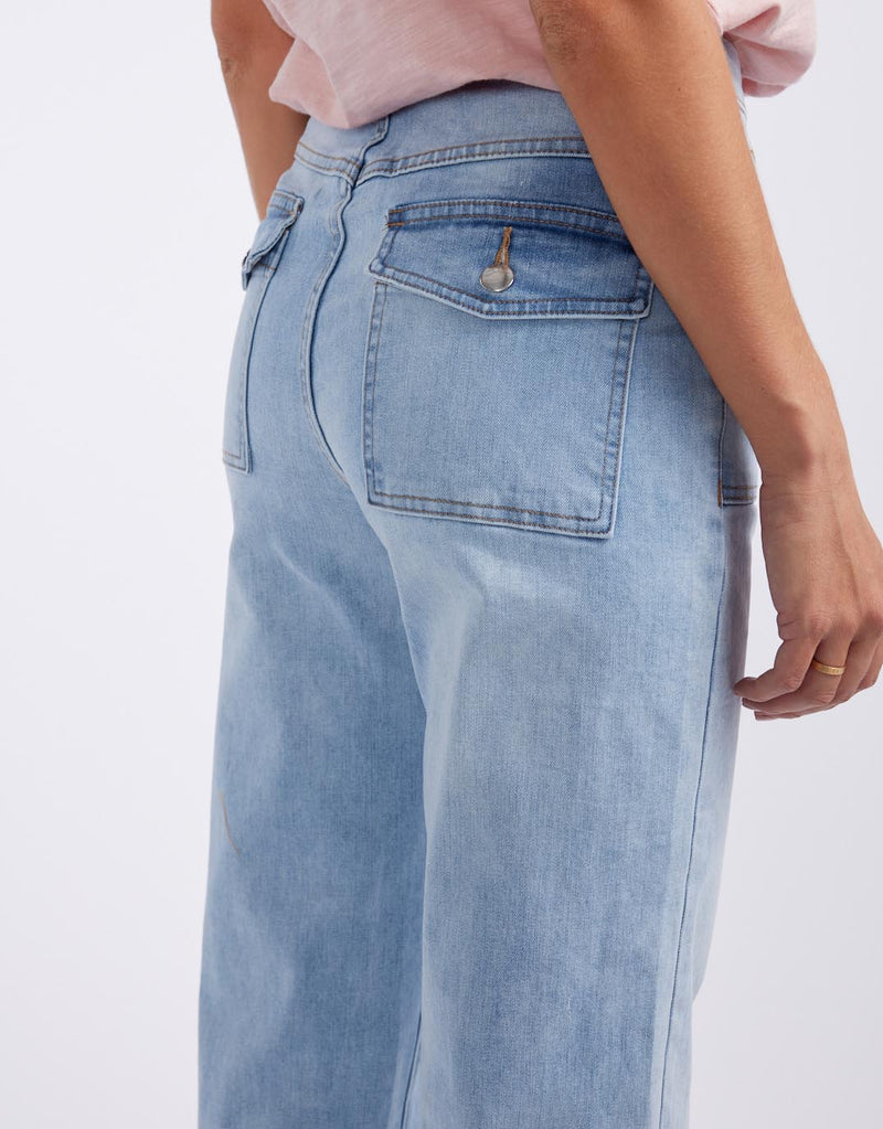 Sienna Stretch Denim Wide Leg Jeans - Light Blue