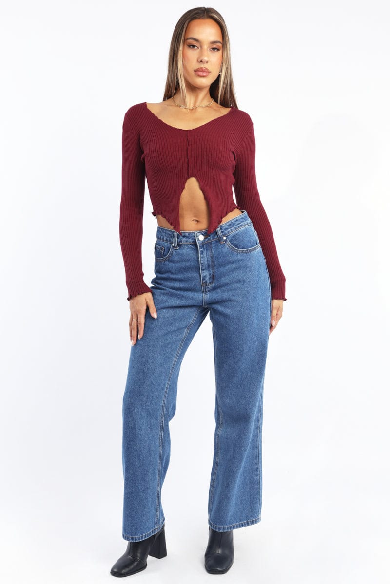Denim Straight Jeans High Rise